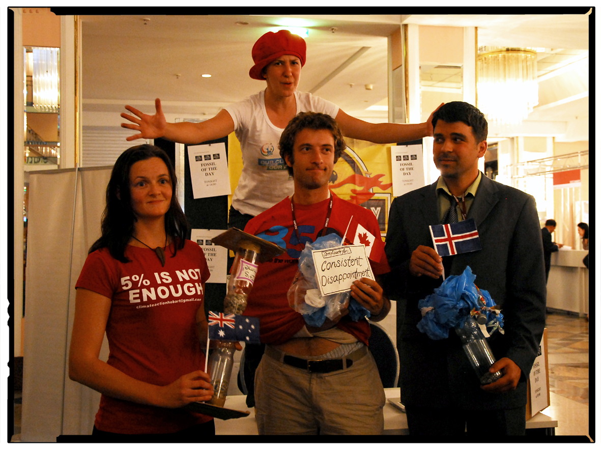 Australia WINS Fossil of the Day Day 1:UN Climate Change Talks in Bonn. Australia is awarded a prize for being the best of the worst on climate action