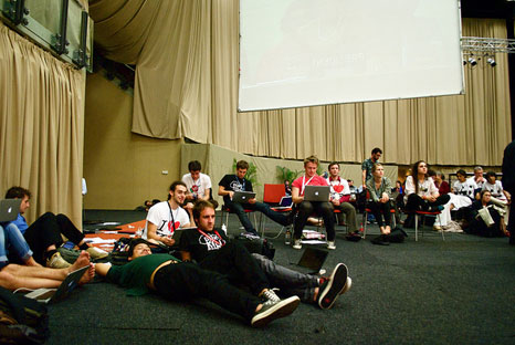 Young people camp out at the final plenary of COP17 (Pic: UKYCC)