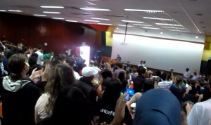 Young people singing on the last day of the Conference of Youth in Durban