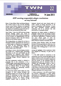 TWN Update No. 22: ADP meeting suspended; adopts conclusions on way forward