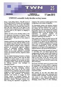 TWN Update No. 25: UNFCCC scientific body decides on key issues